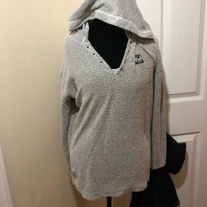 Gray Pink light sweatshirt with hoodie
